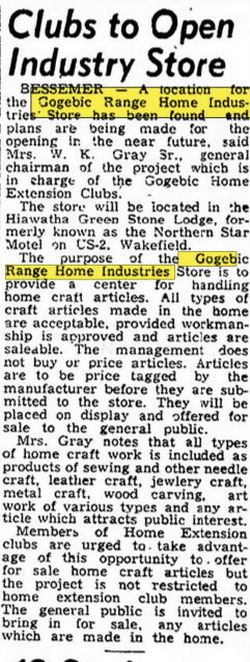 Northern Star Motel (Hiawatha Green Stone Lodge) - June 1960 Article On Store